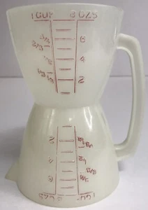 Vintage Tupperware Double Sided 8oz. Measuring Cup Hourglass Wet/Dry *Read* - Picture 1 of 12