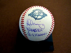 AL DOWNING 1961-62 NY YANKEES SIGNED AUTO VTG YANKEE 100TH L/E OML BASEBALL JSA - Picture 1 of 3