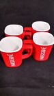 4 New Nescafe Red Cup Mug Coffee Collectible Cups 8oz Tea Fast Holiday Gift Deal