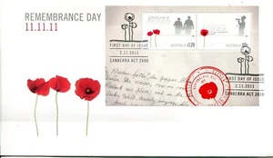 2011 Remembrance Day 11.11.11 - Miniature sheet FDC APM43910 - Picture 1 of 2