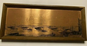 Vintage Blackfriars Brücke Kupfer geätzt Kunst Dekor Themse England B12 - Bild 1 von 12