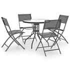 5-piece Outdoor Dining Set Garden Patio Table Chairs Steel Furniture Setting