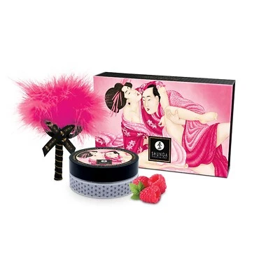 Shunga Kissable Body Powder Raspberry 2.65oz - Flavored Powder w Feather Teaser - Image 1 of 4