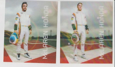 McLaren Honda 2 Driver Card Set #14 Fernando Alonso #2 Vandoorne 3D Postcard F-1 - Image 1 of 2