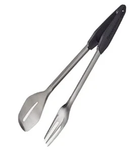 L2) BRAND NEW TUPPERWARE CHEF SERIES BARBECUE BBQ TONGS STAINLESS STEEL - Picture 1 of 3