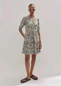 ME+EM batik floral print short slub dress - Picture 1 of 15