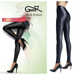 Leggings GATTA BLACK BRILLANTET opacos a la vista brillante glamour negro leggins 120DEN - Imagen 1 de 8