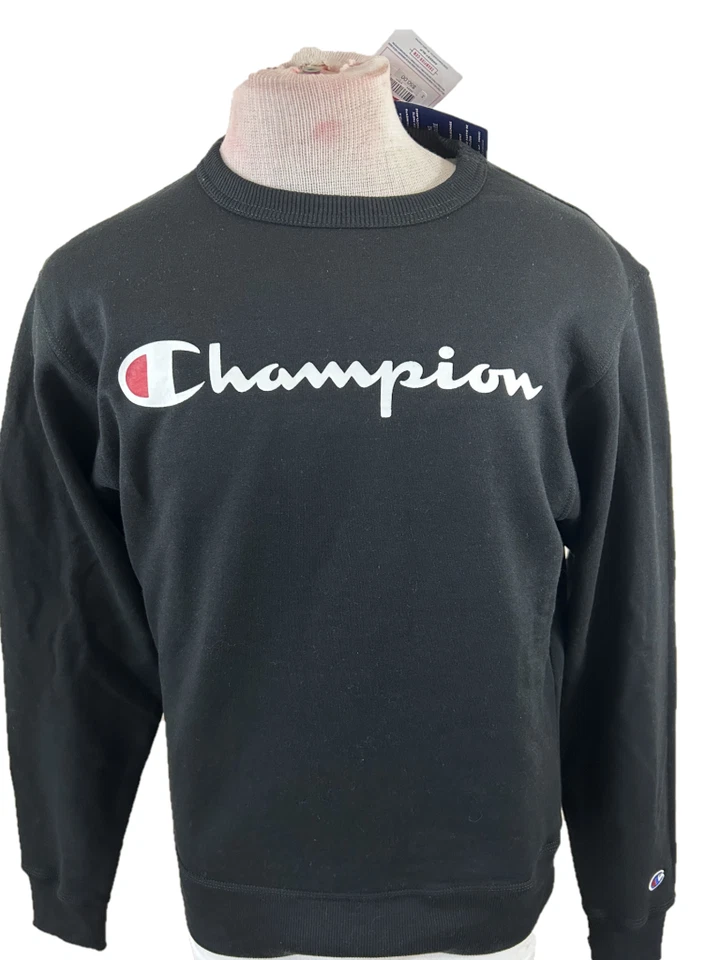 Champion Men's Graphic PowerBlend Fleece Black/champion Script Size Small Vr9w