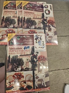 4 Vintage Christmas Holiday Priscilla Hauser Painted Impression Rub On Transfers - Picture 1 of 3