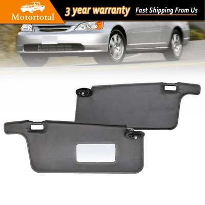 Fit For Honda Civic 1996 1997 1998-2001 Interior Sun visor Pair LHD Black 2pcs Foto 1 de 4