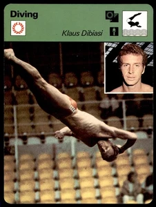 1977 Sportscaster Baseball #47-15 Klaus Dibiasi - Diving NM/MT - Picture 1 of 2