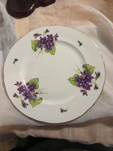 Vintage Shelley Bone China 8" Plate, Violets Pattern,1945-1966,slight Paint Wear - Picture 1 of 7