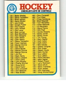 HOCKEY CHECKLIST CARD #261 B1002AR3S105P54 FREE SHIPPING - Picture 1 of 2