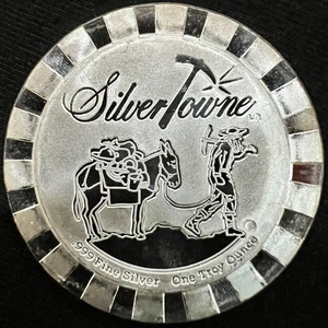 SILVER TOWNE 1 OZ. .999 FINE SILVER POKER CHIP STYLE STACKER ✅ BU - Picture 1 of 8