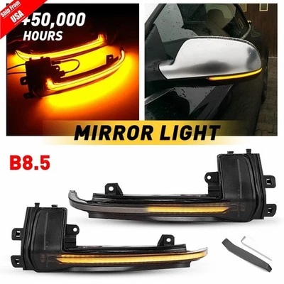2PC LED Sequential Side Mirror Turn Signal Light For Audi A4 A5 S5 B8.5 8P A3 Q3 - Image 1 of 4