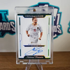2018 Panini National Treasures Soccer Wesley Sonck Bélgica tarjeta automática/50 - Imagen 1 de 3
