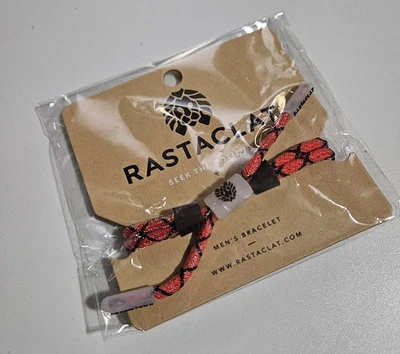 Rastaclat 黑色和橙色编织鞋带腕带城市手链尖 — 第 1/2 张图片