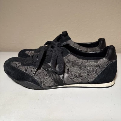 Zapatillas bajas Coach Kelson para mujer talla 6B negras grises exclusivas de lona Foto 1 de 4