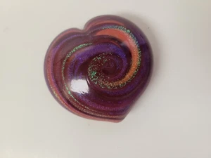 MAD ART Studio Art Glass Heart Paperweight - Picture 1 of 5
