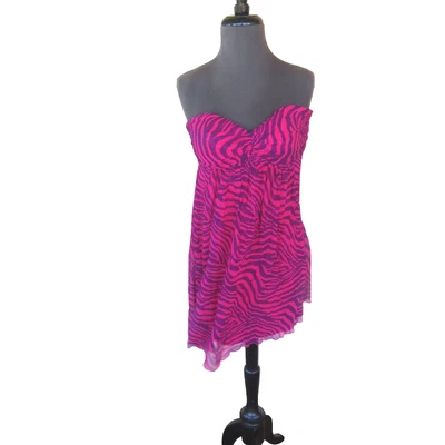 VTG BCBG Max Azria Collection Silk Sz 0 XS Blouse Top Tunic Zebra Print Boho New Foto 1 de 4