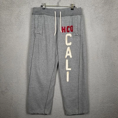 复古 Hollister 运动裤女式 S 灰色 Y2K 学院风休闲阔腿 — 第 1/4 张图片