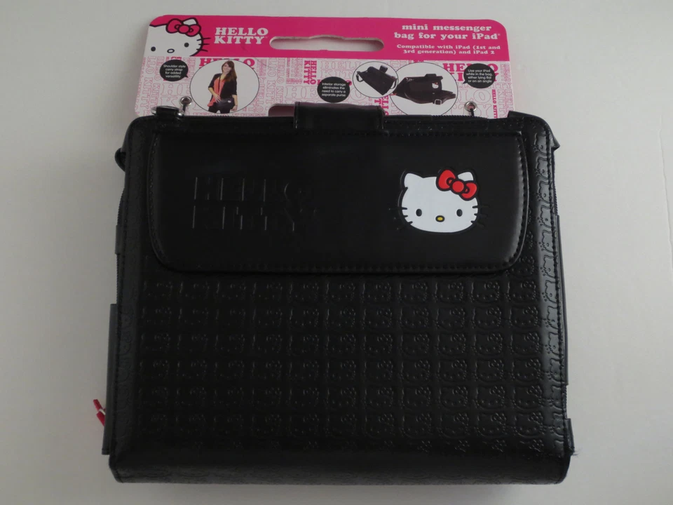 Hello Kitty KT4348 Ipad Messenger Black - NEW - Image 1 of 4