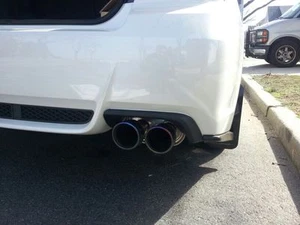 Passend für Subaru STi WRX 2011 Limousine. Auspuffblenden hinten schwarz ABS Kunststoff. HT Autos. - Bild 1 von 1