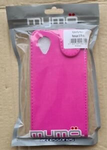Étui portefeuille rabattable en cuir rose pour Google LG Nexus 5