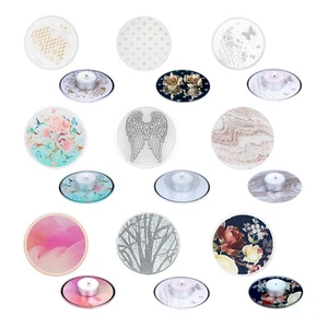 Candle Plate Mirrored Decorative Display Round Tealight Glass 10cm/20cm Set of 2 - Picture 1 of 48