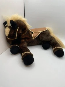Animal Alley Pferd Plüsch braun beige Toys R Us Floppy Pony Sattel Briddle 16 Zoll - Bild 1 von 13