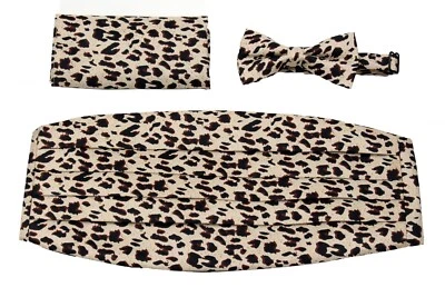 Conjunto de pañuelos de pajarita con estampado animal de leopardo para hombre formales fiestas bodas Foto 1 de 4