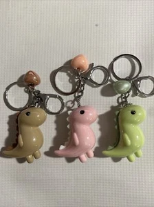 Dinosaur Keychain Acrylic Pendent 2" Lobster Clasp High Quality Bag Accessory - Picture 1 of 8