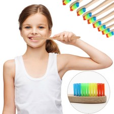Eco-Friendly Rainbow Bamboo Soft Fibre Toothbrush Biodegradable Teeth Brush SO