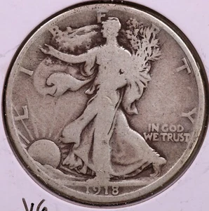 1918-D Walking Liberty Half Dollar Good+ ***RARE ORIGINAL COIN*** - Picture 1 of 2