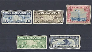 US Airmail Airpost Set of 5 Mint MNH F/VF VF - C7 C8 C9 C10 C11  Maps, Lindbergh - Picture 1 of 1