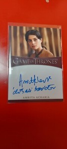 Game Of Thrones The Iron Anniversary Inscription Autograph Amrita Acharia