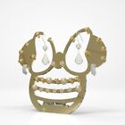 Mickey Maus Form Ohrringe Schmuck Halter Ausstellungsständer Gold Spiegel Acryl