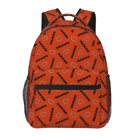 Chicago Bears Casual Backpack Lightweight Student Backpack Travel Bags Cover