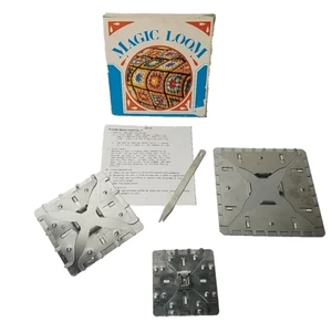 Vintage Granny Square MAGIC LOOM Metal 3 Sizes, Needle & Instructions HONG KONG - Picture 1 of 15