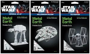Fascinations ICONX Star Wars AT-AT & FALCON TIE FIGHTER Metal Earth 3D Model Kit - Picture 1 of 17