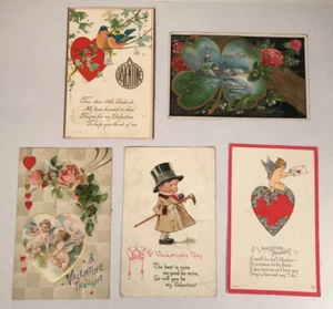 Valentine & Glad New Year Postcards, 1910-1921 - Picture 1 of 2