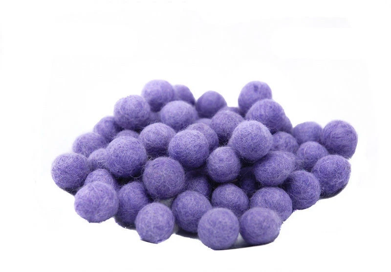 50 Perles Boules de Feutrine Naturelle Ø 1 cm Nepal # 241 M