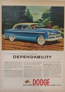 1953 Vintage Dodge V8 Four-door Sedan automobile print ad. Post World War II. - Picture 1 of 1