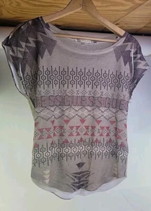 Guess Women Green Guess Glitter Sign T-shirt Size XS. - Picture 1 of 10
