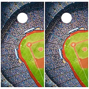 KT Cornhole Wraps Baseball laminated Cornhole Vinyl Wraps / Sticker(2 Pack) SG50 - Picture 1 of 2