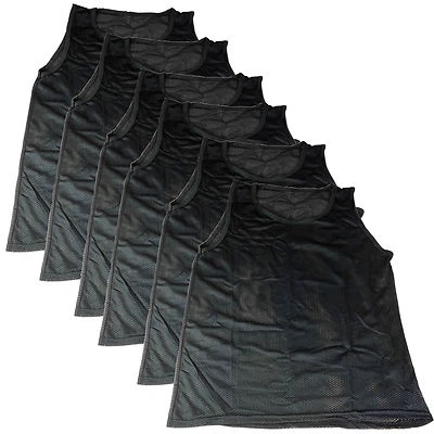 6 Pk YOUTH GIRLS Black Scrimmage Vests Pinnies Team Sports Soccer Softball - Image 1 of 3