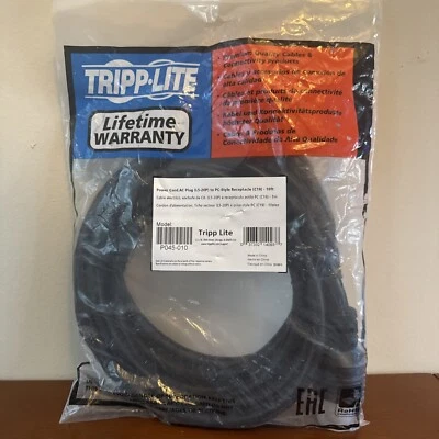 NEW - Tripp Lite Power Cord 10ft - P045-010 - Image 1 of 2