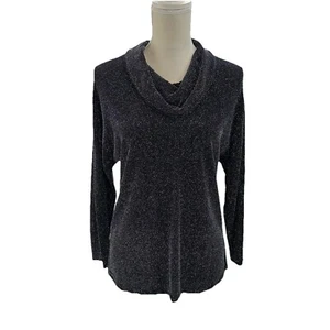 Neu ohne Etikett Notations schwarz silber Bluse Damen Medium Kimono Metallic - Bild 1 von 9