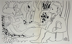 Pablo Picasso drawing "Lunch on Grass" Limited Lithograph 1962 - Picture 1 of 7