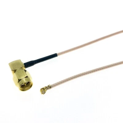 RF Coaxial cable SMA male plug right angle to IPX U.fl female RG178 Cable - Image 1 of 4